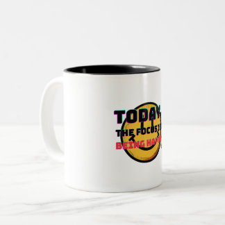 Caneca De Café Em Dois Tons Foco em Ser Feliz