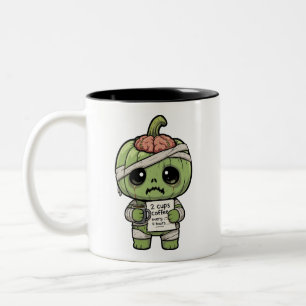 Caneca De Café Em Dois Tons Fofa Abóbora Zumbi Kawaii Adicta ao Café de Duas C