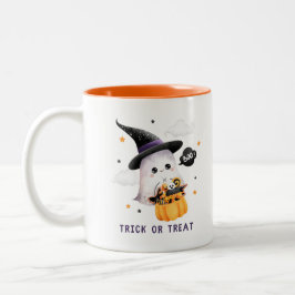 Caneca De Café Em Dois Tons fofo e fofo, festa do halloween