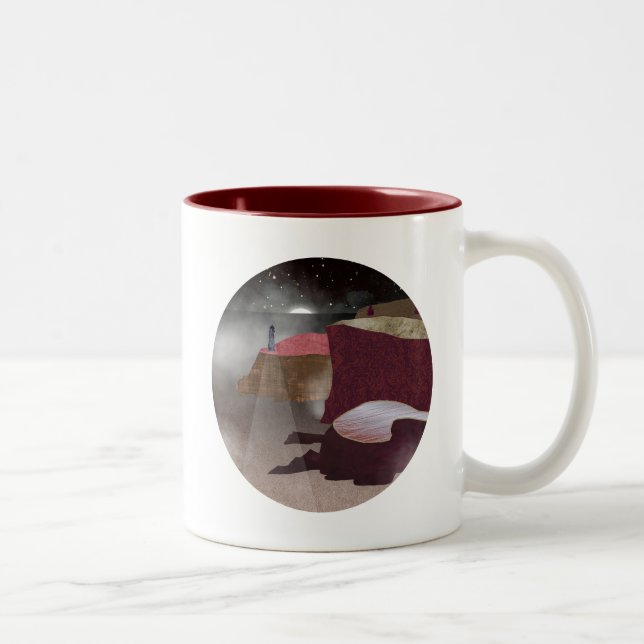 Caneca De Café Em Dois Tons Foggy Lighthouse (Direita)