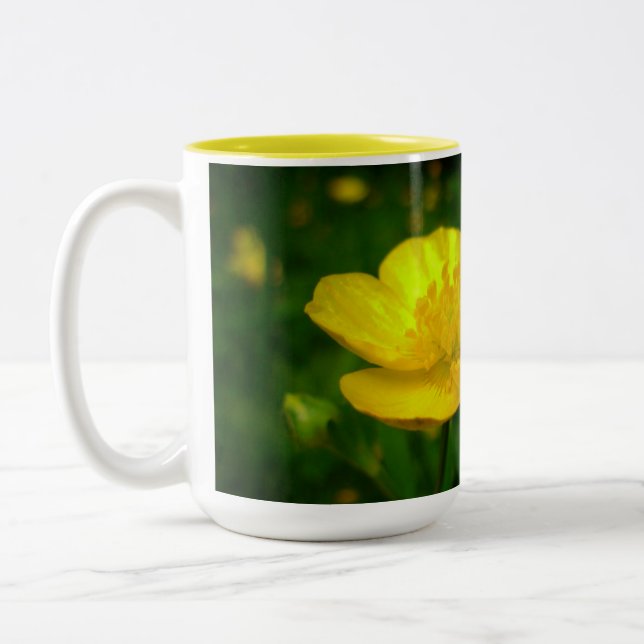 Caneca De Café Em Dois Tons Foguete de Café e Flores (Esquerda)