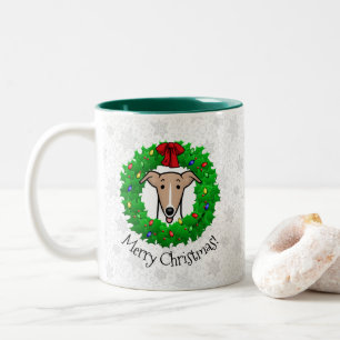 Caneca De Café Em Dois Tons Foguetes e luzes natalinas - Faca e branco