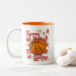 Caneca De Café Em Dois Tons Folga de Basquete Chamando de Retro Queda