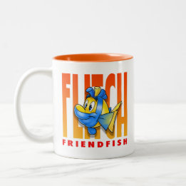 Caneca De Café Em Dois Tons Folha de desenho de FriendFish