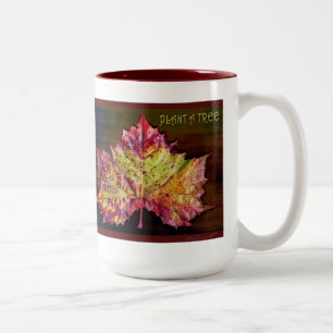 Caneca De Café Em Dois Tons Folha De Folha De Folha De Folha A Tree Mug