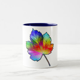 Caneca De Café Em Dois Tons Folha de Mapeamento Colorida