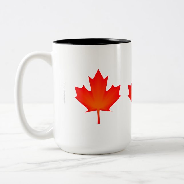 Caneca De Café Em Dois Tons Folha de Maple (Esquerda)