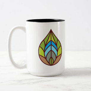 Caneca De Café Em Dois Tons Folha de Vidro Corado Personalizado Eco
