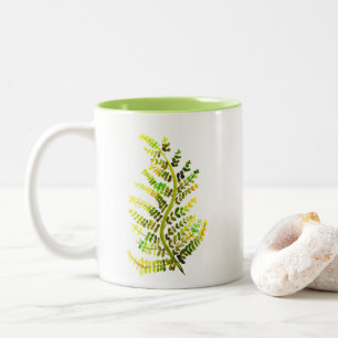 Caneca De Café Em Dois Tons Folha verde