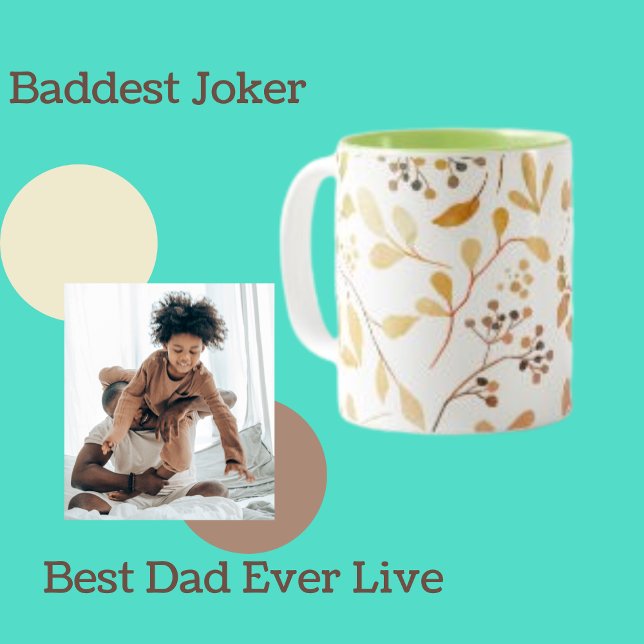 Caneca De Café Em Dois Tons Folhas Botânicas Flor Impressão (Criador carregado)