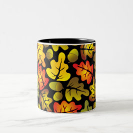 Caneca De Café Em Dois Tons Folhas de carvalho