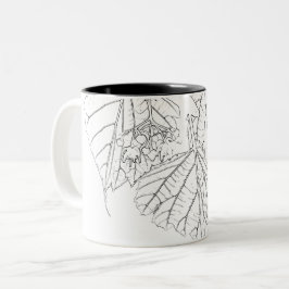 Caneca De Café Em Dois Tons Folhas de madeira