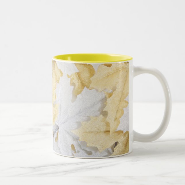 Caneca De Café Em Dois Tons Folhas de outono (Direita)