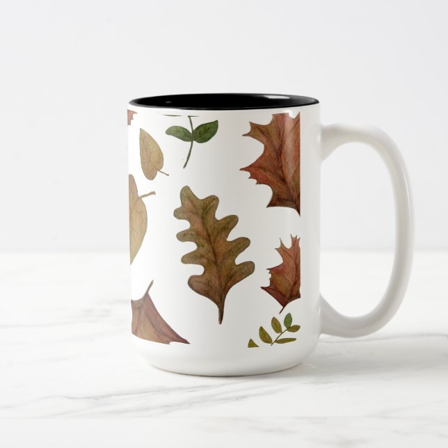 Caneca De Café Em Dois Tons Folhas de outono (Direita)