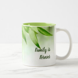 Caneca De Café Em Dois Tons Folhas/Família é para sempre uma caneca de dois to