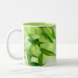 Caneca De Café Em Dois Tons Folhas/Família é para sempre uma caneca de dois to