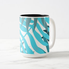 Caneca De Café Em Dois Tons Folhas Longas Natureza Bonita