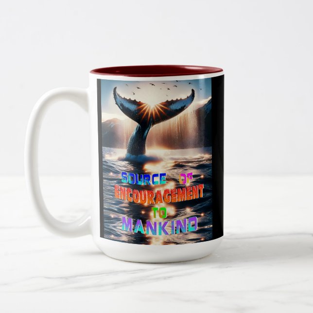 Caneca De Café Em Dois Tons Fonte De Incentivo À Humanidade (Esquerda)