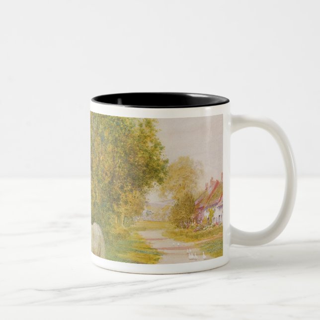 Caneca De Café Em Dois Tons Fora da pensão da vila (Direita)