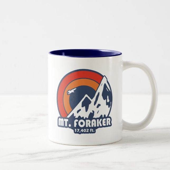 Caneca De Café Em Dois Tons Foraker Alaska Sun Eagle (Direita)