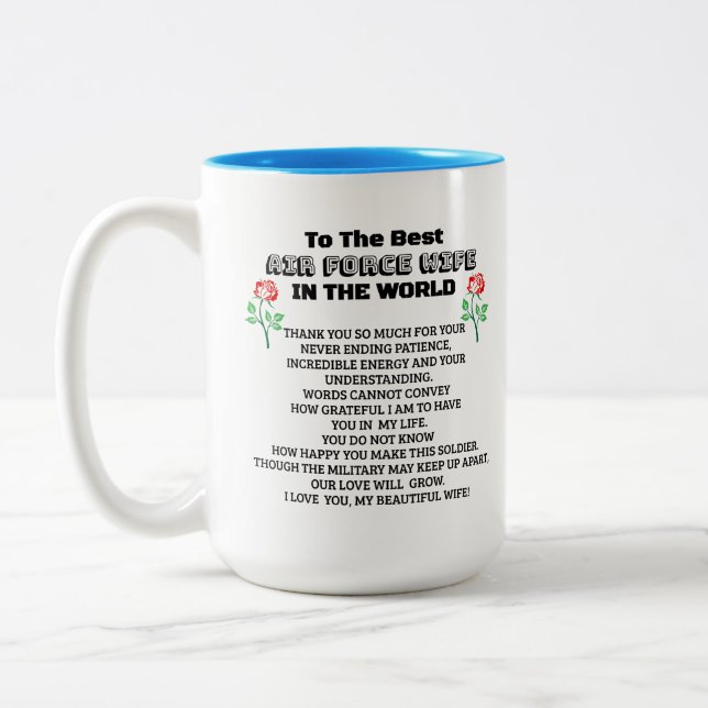Caneca De Café Em Dois Tons Força Aérea Esposa Café Mug (Esquerda)
