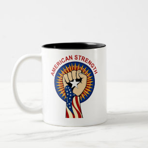 Caneca De Café Em Dois Tons Força Americana – Unidos Nós Estamos Camiseta Punh