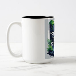 Caneca De Café Em Dois Tons Força através de Lutas