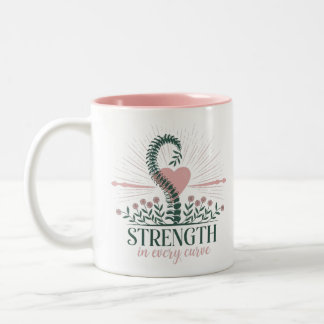 Caneca De Café Em Dois Tons Força em cada Curva..Conscientização sobre Escolio