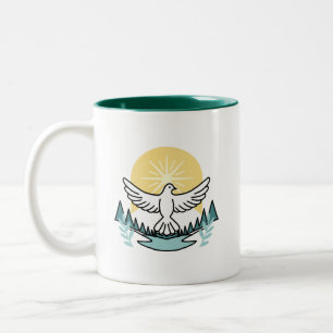 Caneca De Café Em Dois Tons Força Espiritual em Deus - Assustador do Cristão