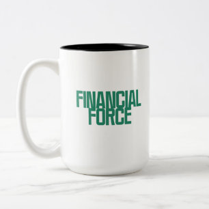 Caneca De Café Em Dois Tons Força Financeira Poder de Análise Econômica Desi