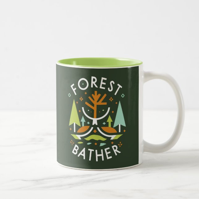 Caneca De Café Em Dois Tons Forest Bather Cubist (Direita)