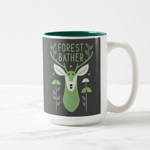 Caneca De Café Em Dois Tons Forest Bather Deer