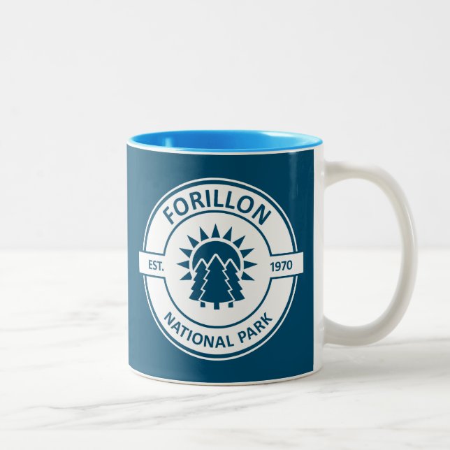 Caneca De Café Em Dois Tons Forillon National Park Sun Trees (Direita)