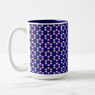Caneca De Café Em Dois Tons Forma Geométrica de abstrato Multicoloração em Azu