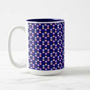 Caneca De Café Em Dois Tons Forma Geométrica Multicolorida Abstrata em Azul Es