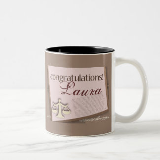 Caneca De Café Em Dois Tons Formando da escola de direito dos parabéns