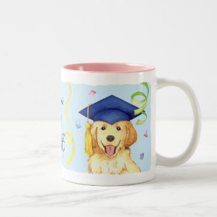 Caneca De Café Em Dois Tons Formando do golden retriever
