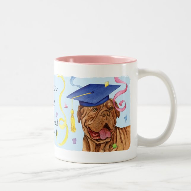 Caneca De Café Em Dois Tons Formando Dogue de Bordeaux (Direita)
