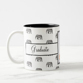 Caneca De Café Em Dois Tons Formando geométrico Elephant Photo Black and White