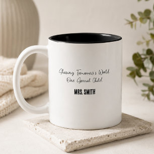 Caneca De Café Em Dois Tons Formando o Mundo de Amanhã, Um Professor Especial 