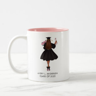 Caneca De Café Em Dois Tons Formando Personalizado Moderno de Rapariga de Aqua
