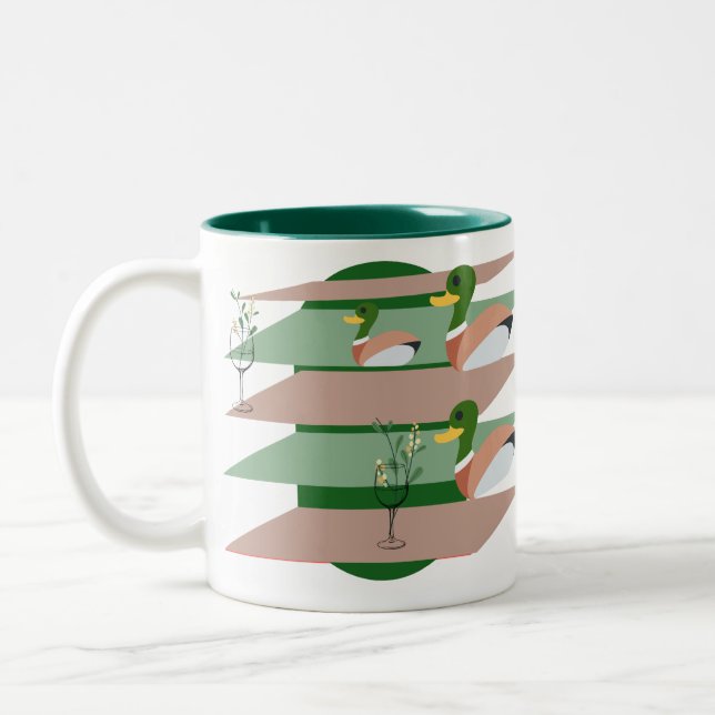 Caneca De Café Em Dois Tons Formas, patos (Esquerda)