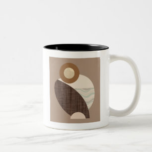 Caneca De Café Em Dois Tons Formas Terrestres