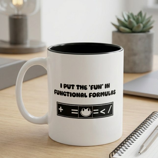 Caneca De Café Em Dois Tons Fórmulas Funcionais Divertidas Planilha Gênio Desi (Criador carregado)