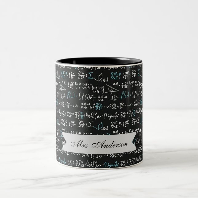 Caneca De Café Em Dois Tons Fórmulas Matemáticas  (Centro)