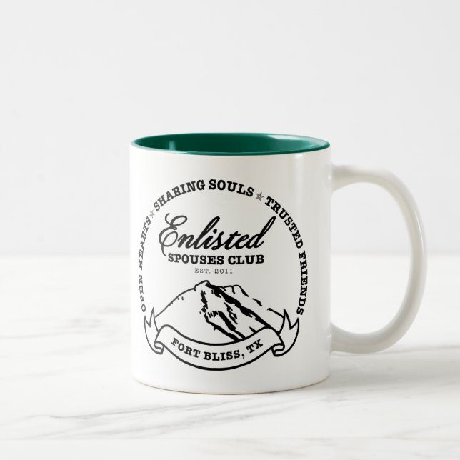 Caneca De Café Em Dois Tons Fort Bliss recrutou o clube dos esposos (Direita)