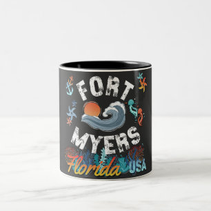 Caneca De Café Em Dois Tons Fort Myers, Flórida