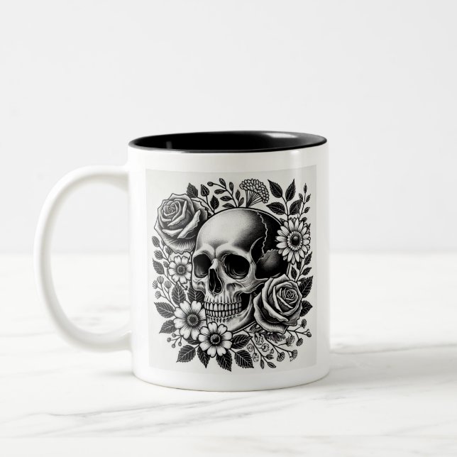 Caneca De Café Em Dois Tons Forte da Fama Negra e Branca (Esquerda)