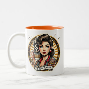 Caneca De Café Em Dois Tons Fortes mulheres bonitas que amam café