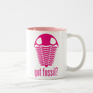 Caneca De Café Em Dois Tons FÓSSIL OBTIDO? Trilobite cor-de-rosa